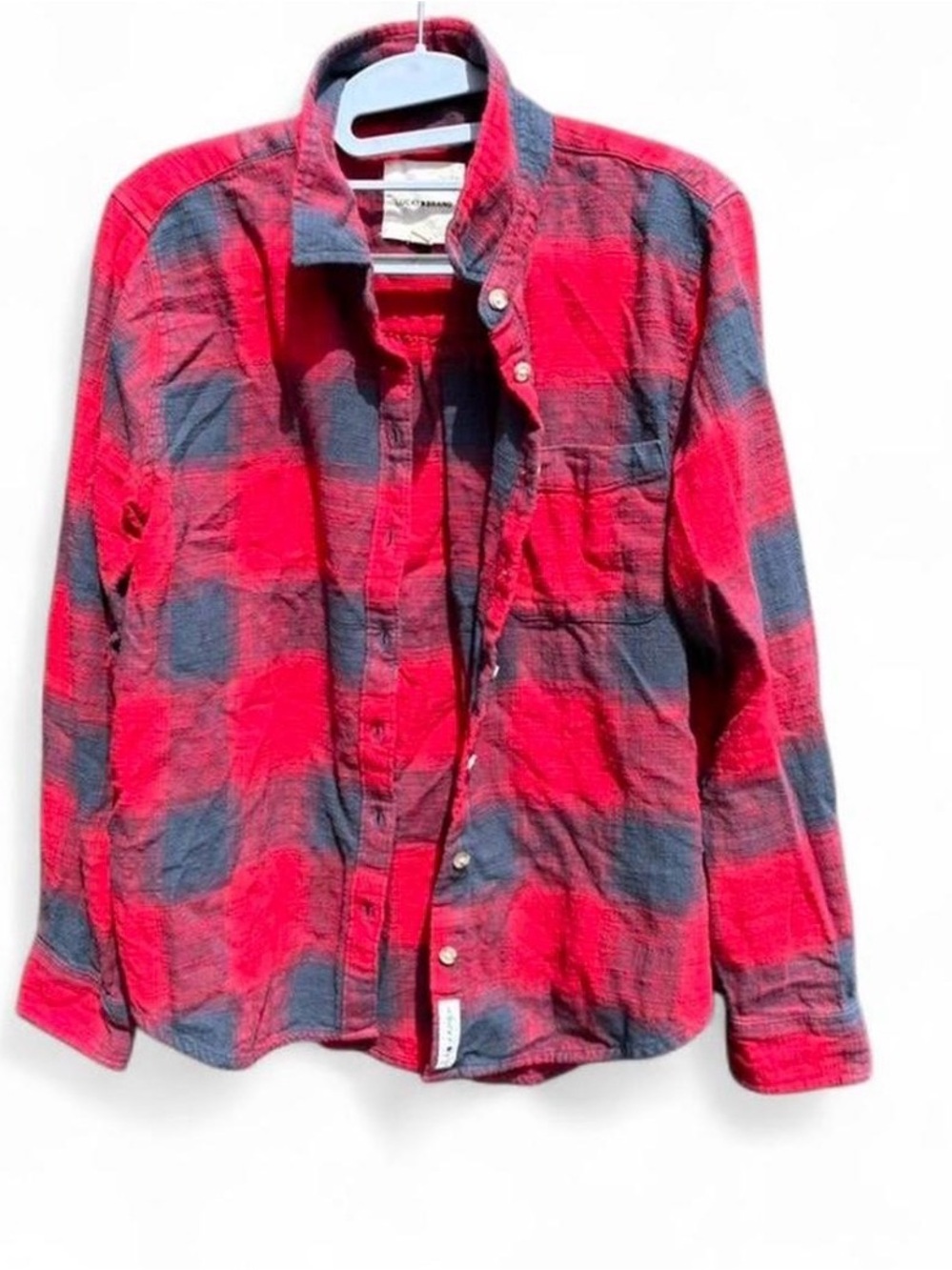 Lucky Brand Red Black Plaid Flannel Shirt